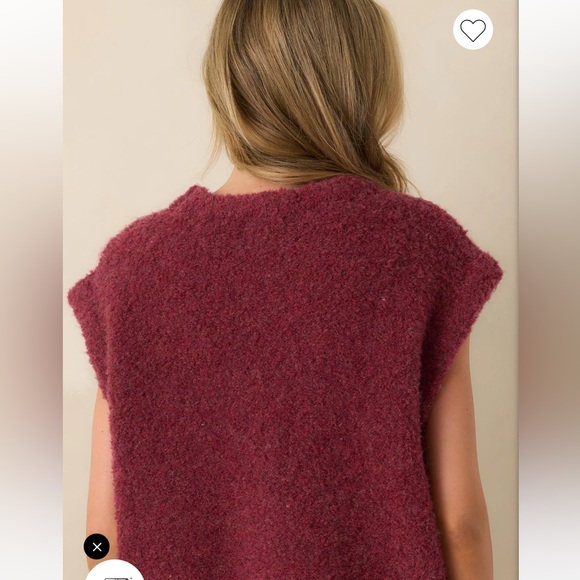 FRNCH Wine Wool Blend Knit Jasmin Sweater, size lg - Picture 3 of 10